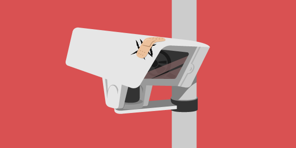Security camera with patch