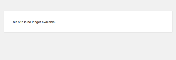 deactivated WordPress site - default screen