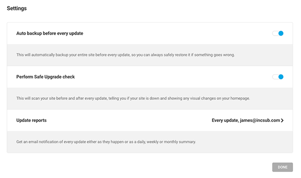 Automate Safe Upgrade settings