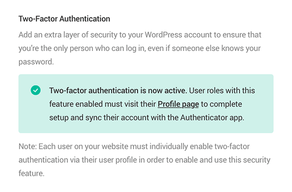 Defender two-factor authentication