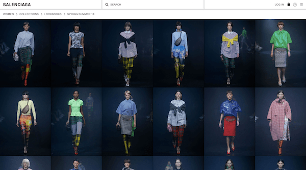 Brutalist Web Design - Balenciaga Images