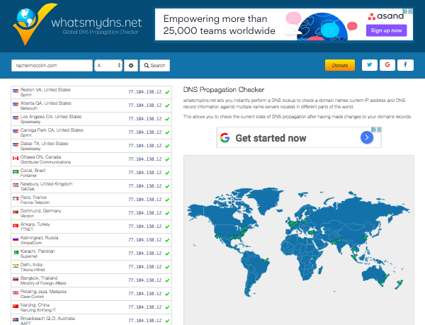tracking DNS using whatsmydns