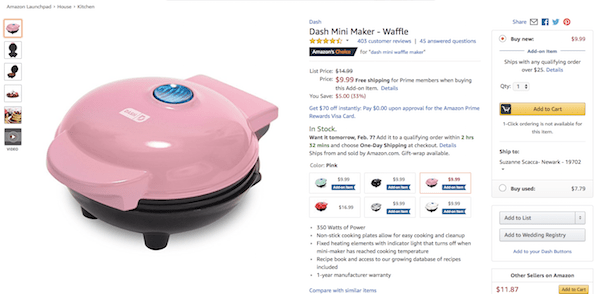 Amazon eCommerce Product Page