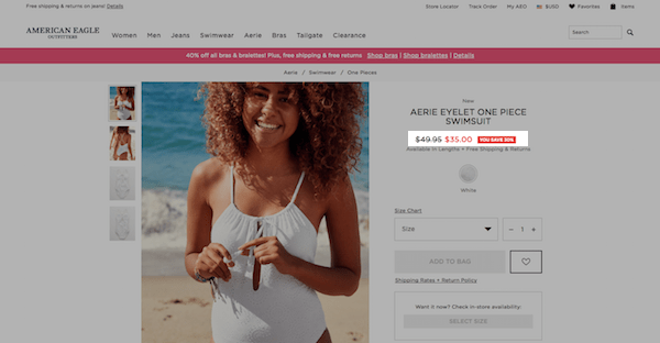 American Eagle eCommerce Product Page