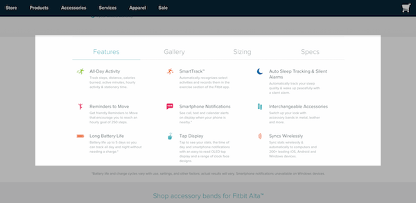 Fitbit eCommerce Product Page