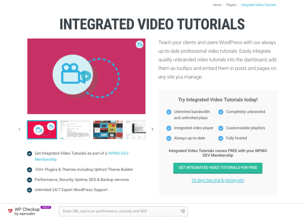 video tutorials plugin on wpmu dev site