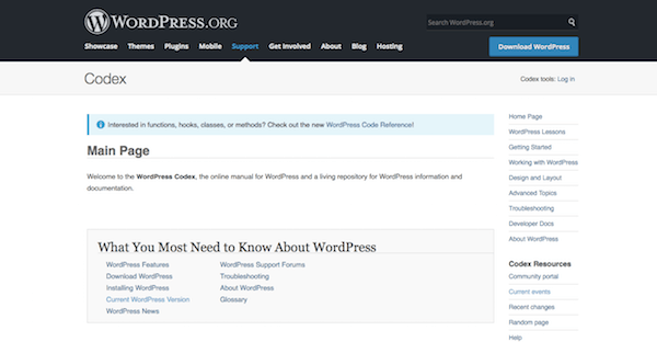 WordPress Codex