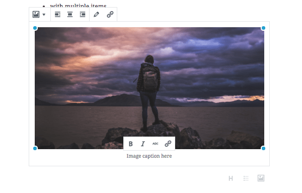 Editing a caption