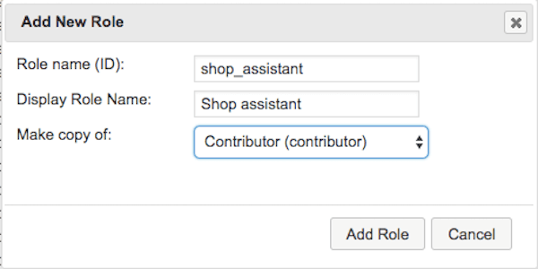 Add new Shop assistant role