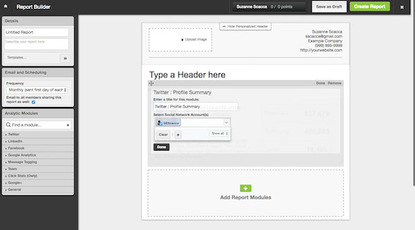 Create Reports - Hootsuite Report Builder