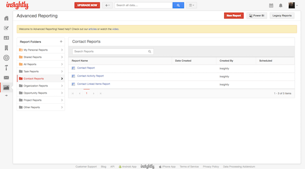 Create Reports - Insightly Reports