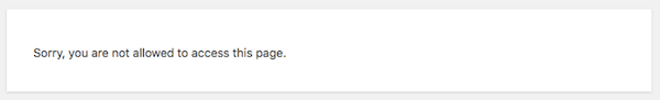 Sorry, you are not allowed to access this page
