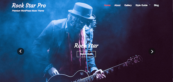 Rock Star WordPress Theme Home Page