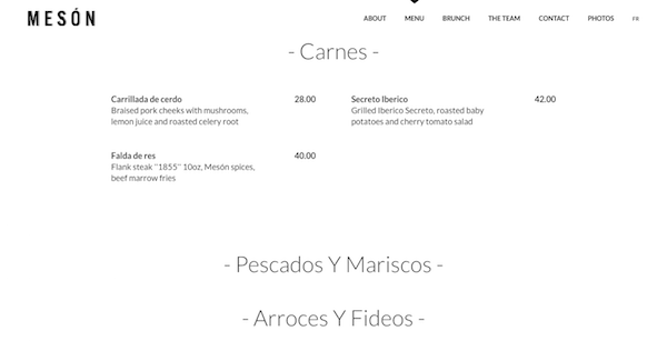 Single Page Websites - Meson Menu 2