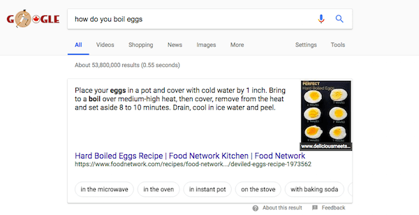 spoken recipe schema markup