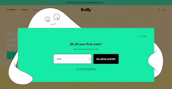 Design the First Page of Your eCommerce Site Buffy Popup