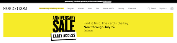 Design the First Page of Your eCommerce Site Nordstrom Header Bar