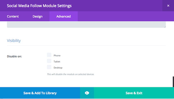 advanced settings display options