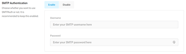 Screenshot Branda SMTP Settings