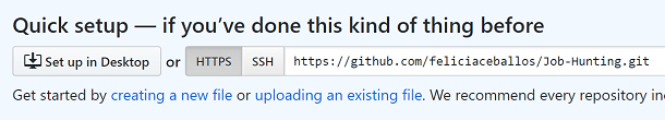 Screenshot of https of remote repo