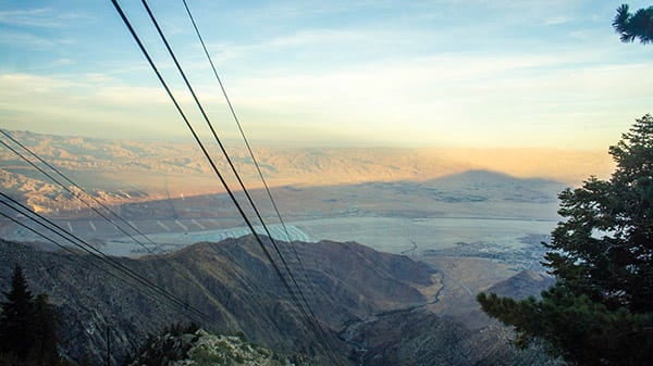 Photo of mountain scenery with compression