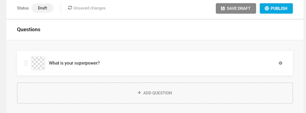 The next screen is all about writing your questions and answers