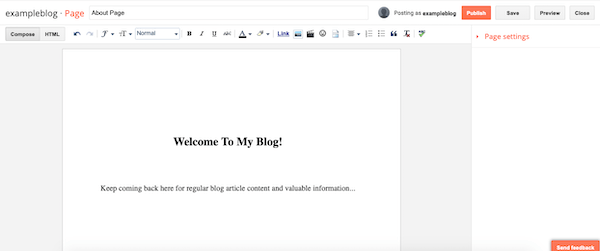 It's easy to edit your pages in Blogger
