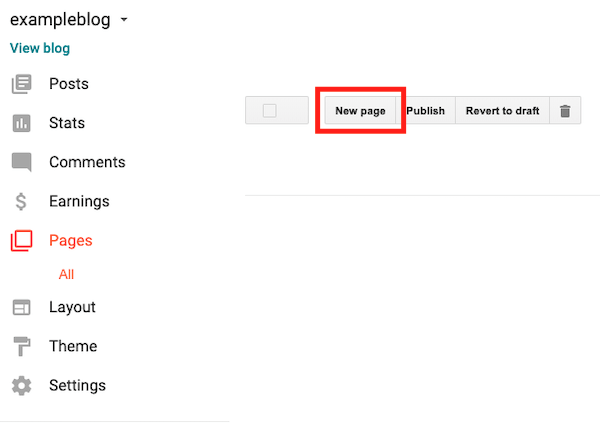 Add a new page to your blog