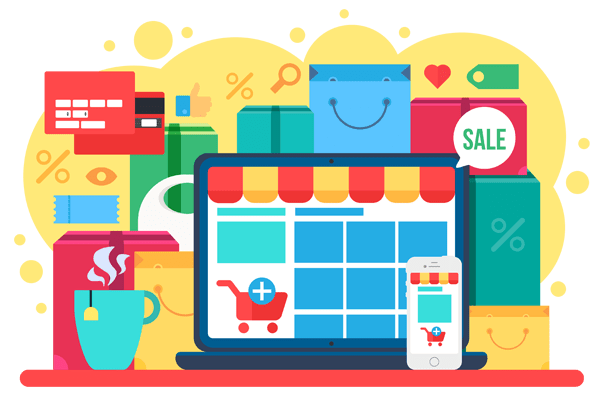 Online shopping illustration