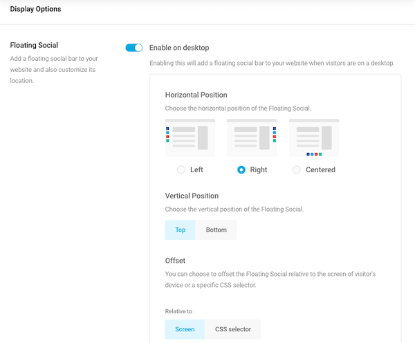 alter the display options of your social shares