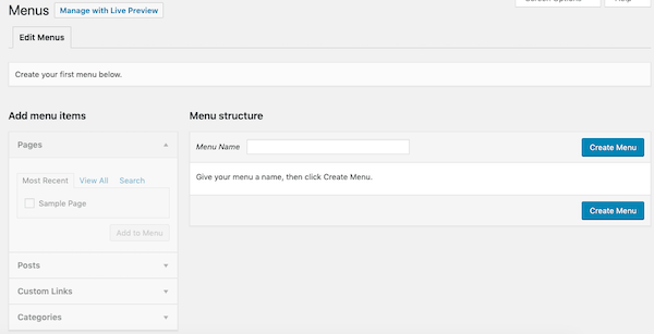 adjust your website's menus