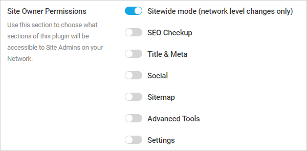 Smart Crawl Site Owners Permissions settings.
