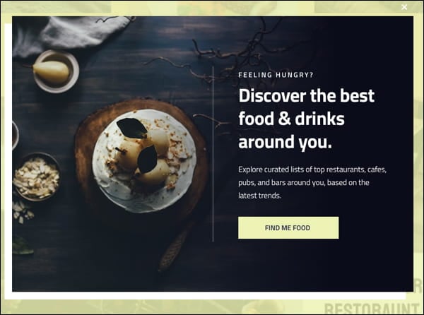 Hustle popup template: informational desktop