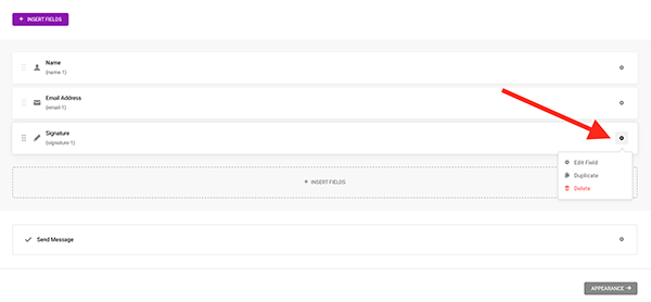 What you’ll click to edit the fields.