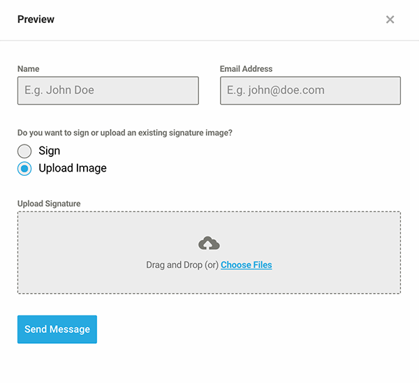 The Upload Image preview.