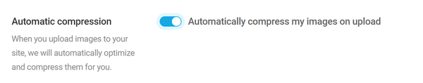 Screenshot of automatic compression showing it enabled.