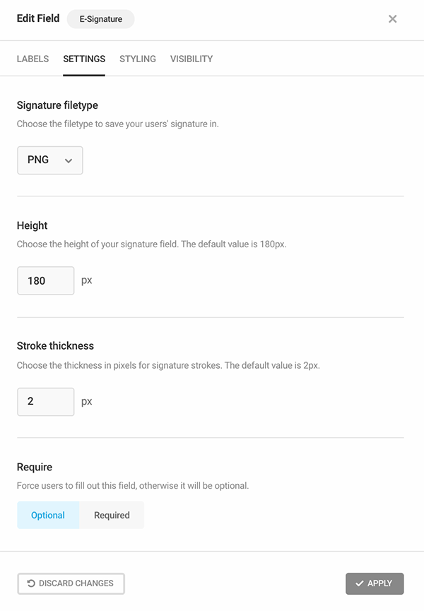 The Settings area.