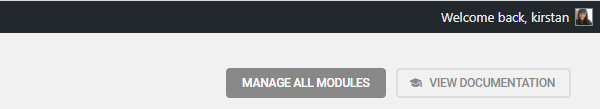 Screenshot of the admin bar showing a custom Howdy message which say Welcome Back.