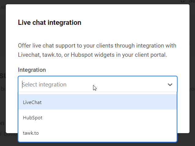 The Hub Client: Live Chat Integration