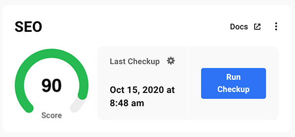 SEO score.