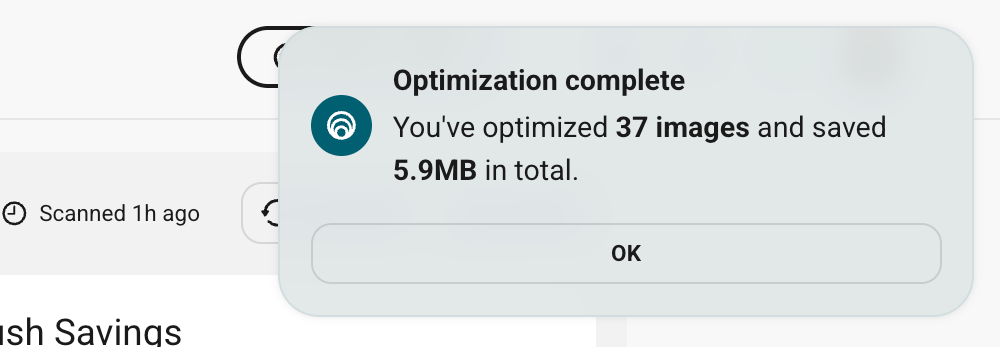 Notification when bulk smush is complete.