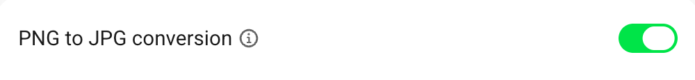 Where you auto-convert PNGs to JPEGs