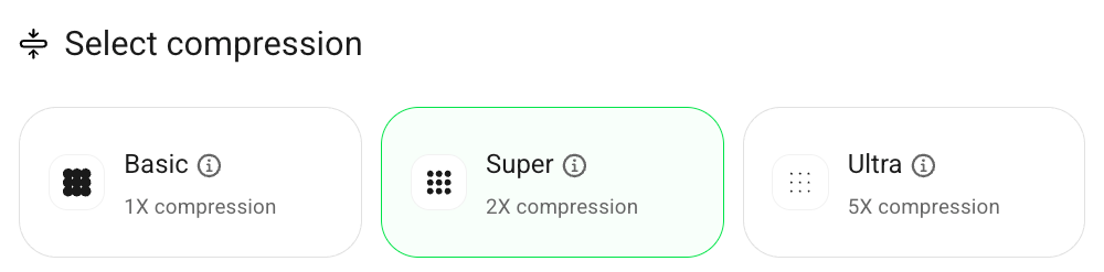 Select compression level - Super Smush