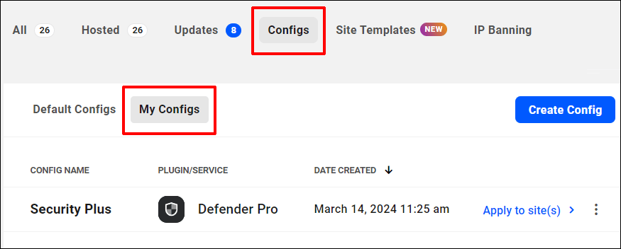 The Hub - Configs - My Configs