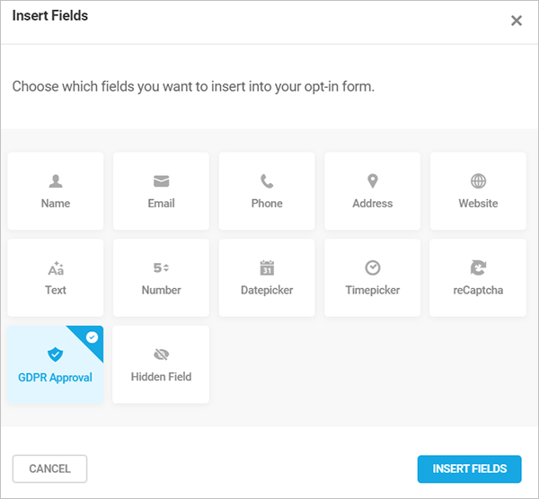Hustle - GDPR Approval field