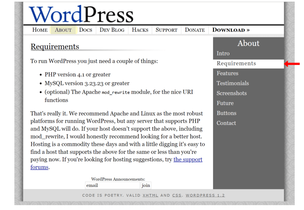 2004 About > Requirements