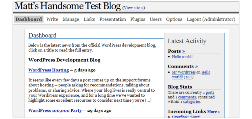 2005 Screenshot > Dashboard