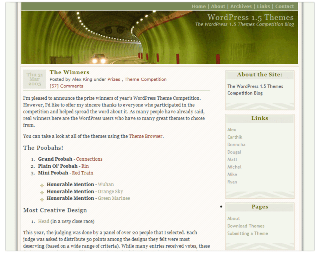 2005 Screenshot > WordPress Blog, Sample Theme 1
