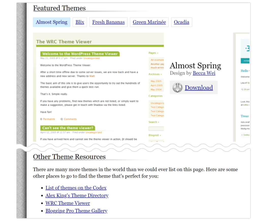 2005 Extend > Themes