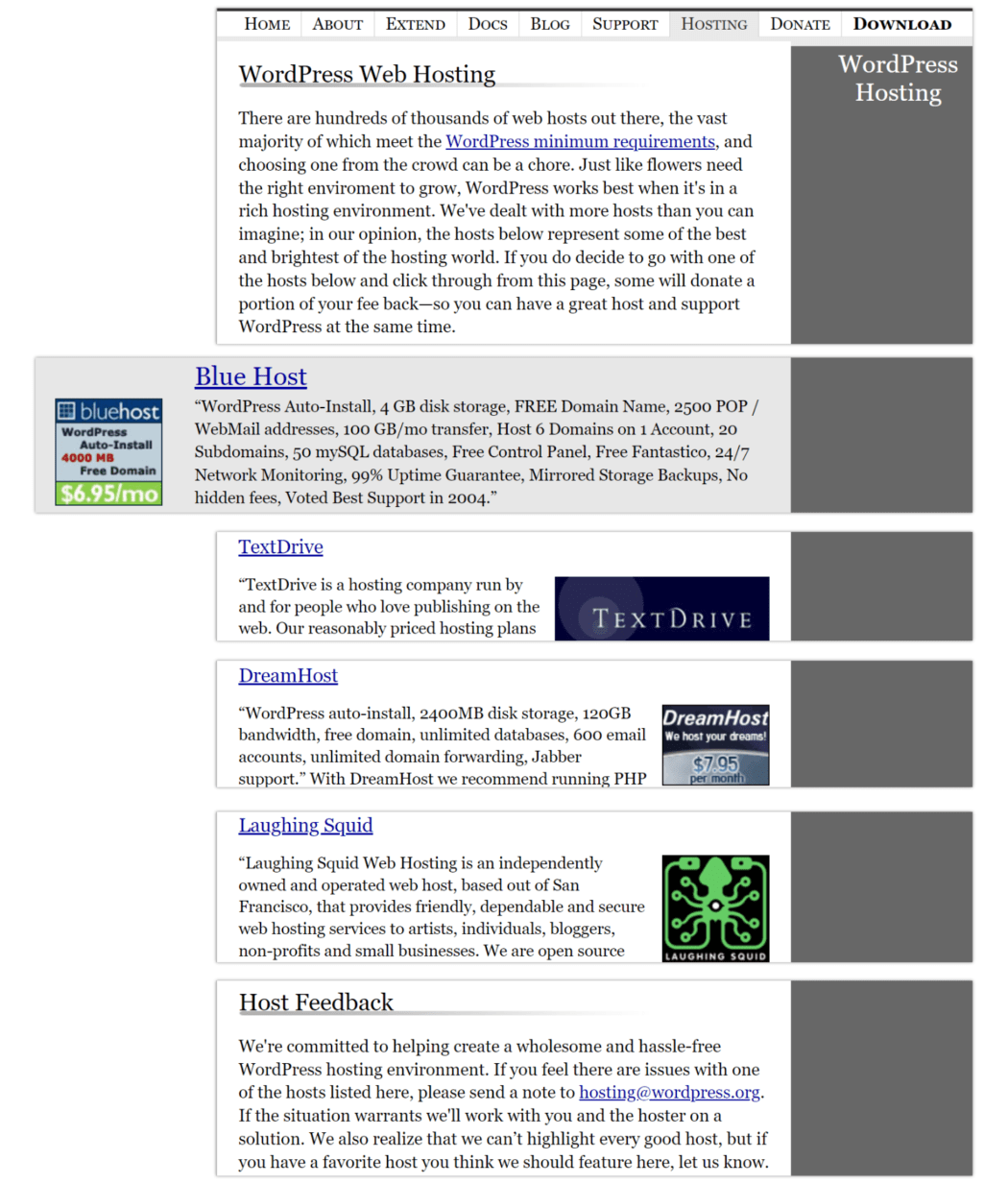 2005 Hosting
